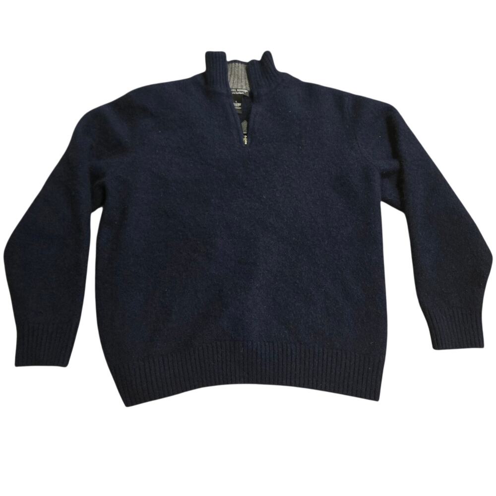 Daniel Bishop L Men’s 1/4 Zip Sweater 100% Cashmere Luxury Designer Navy Blue
